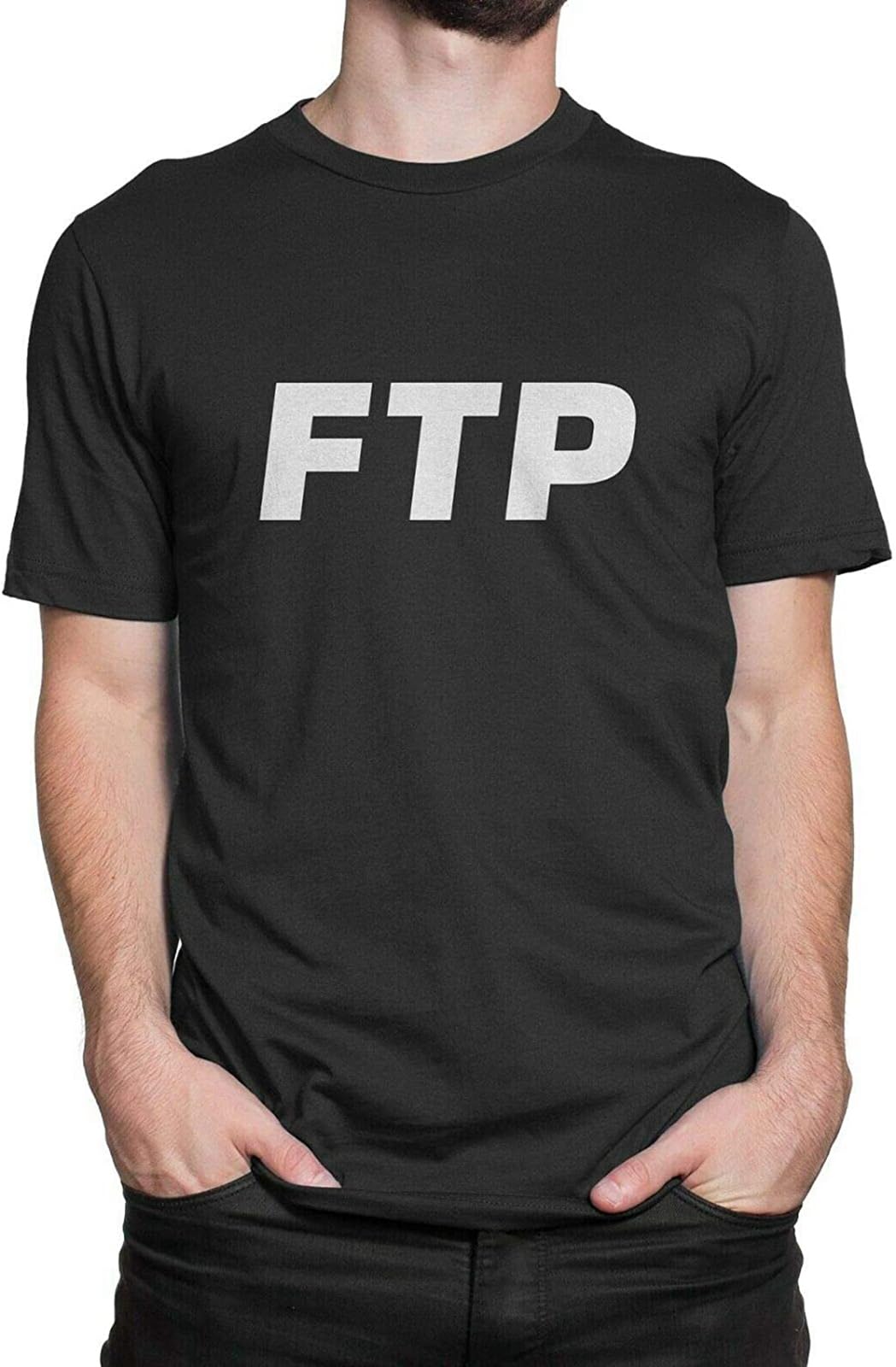 QILIJINGThe Population FTP Mens T-Shirt Graphic Unisex Black Top Shirt