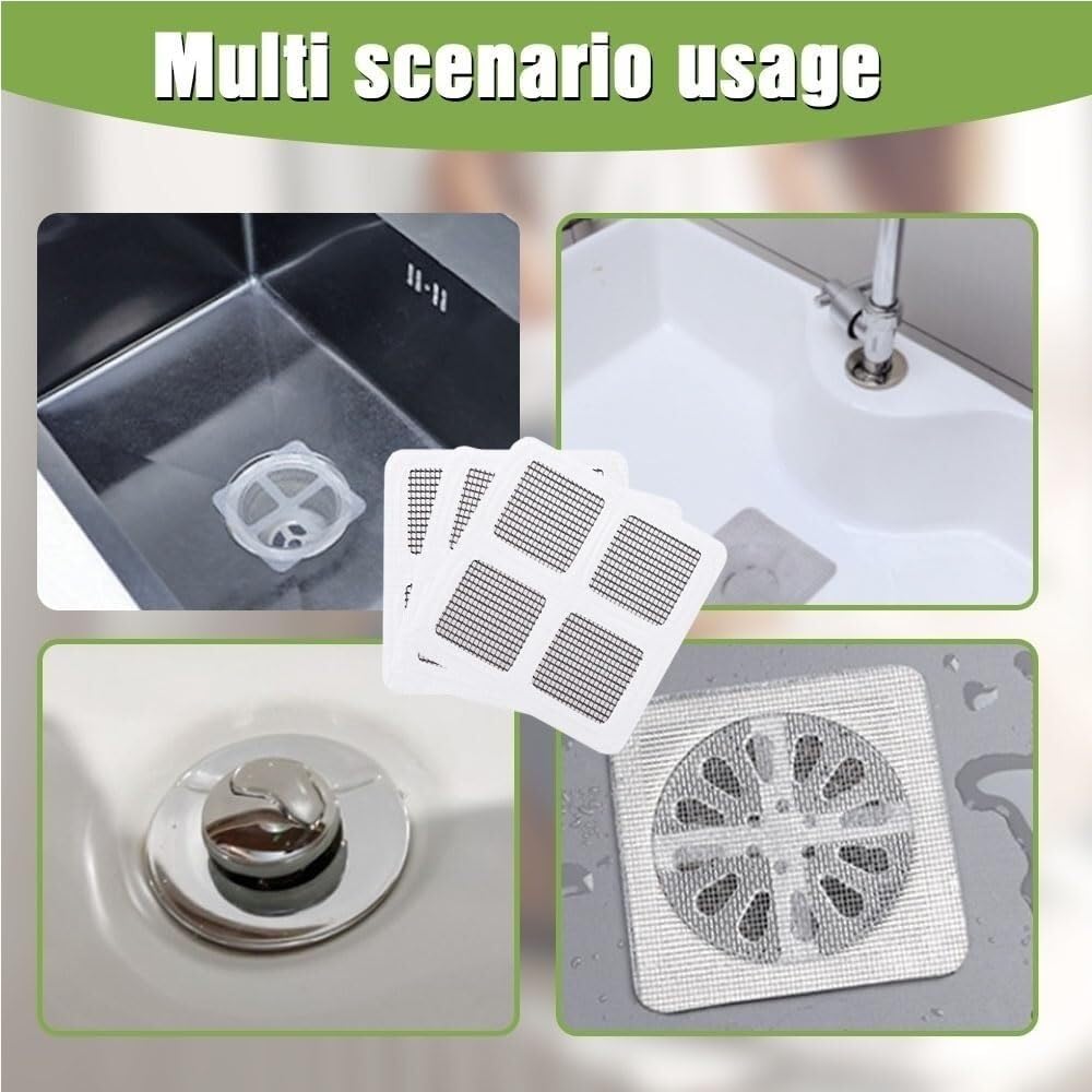 Einweg-Haarfänger for Duschabfluss, Haarfänger, Badezimmer-Abflussschutz, Einweg-Haarabfluss-Aufkleber for Dusche, Küche, Badezimmer, Badewanne (10 Stück)(100pcs)