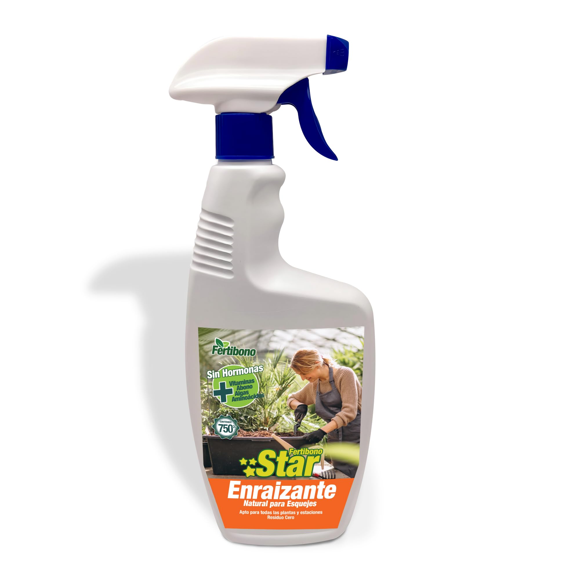 FERTIBONO STAR: Enraizante Orgánico para Plantas y Esquejes, (750ml), Crecimiento Rápido y Fuerte, Enriquecido con Abono, Vitaminas y Algas, Sin Hormonas – Residuo Cero.