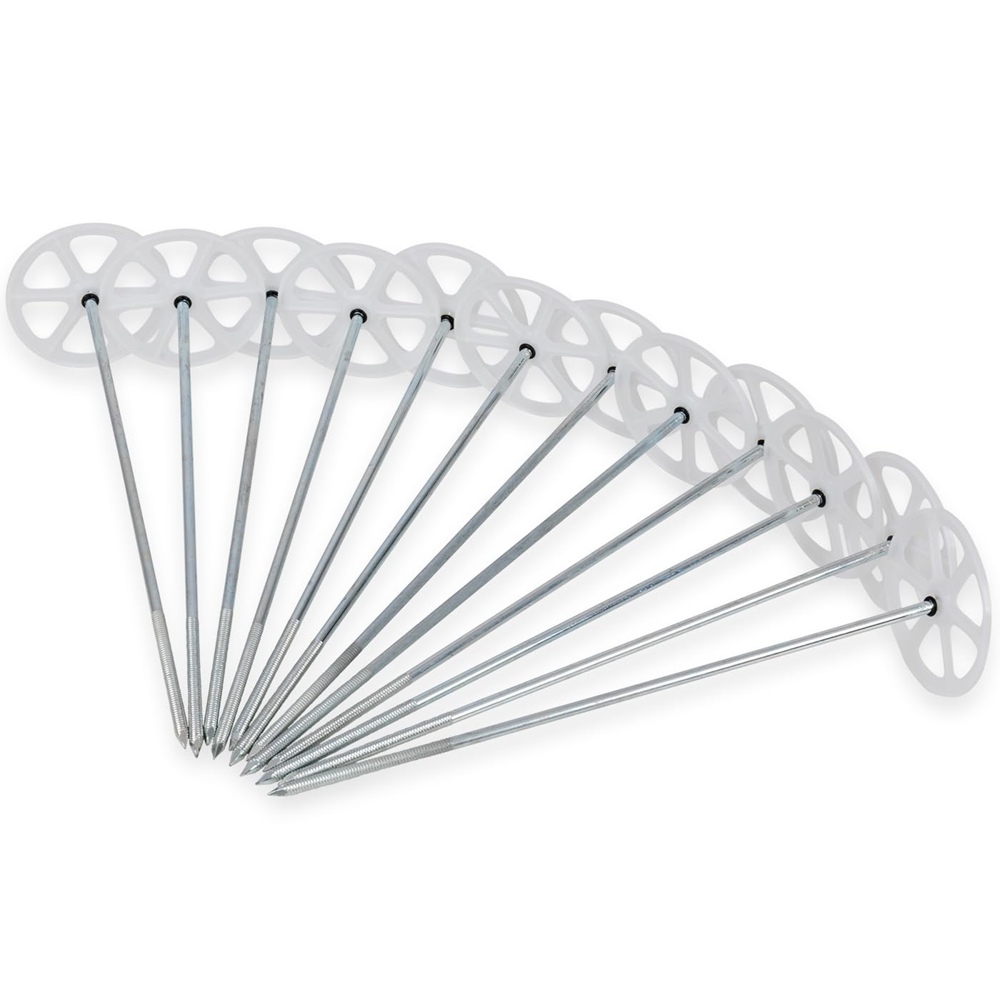VOSS.farming 12x Vliesnagel 33cm, Befestigung für Heuvlies, Strohvlies, Abdeckvlies, mit Kunststoffscheibe, verzinkt