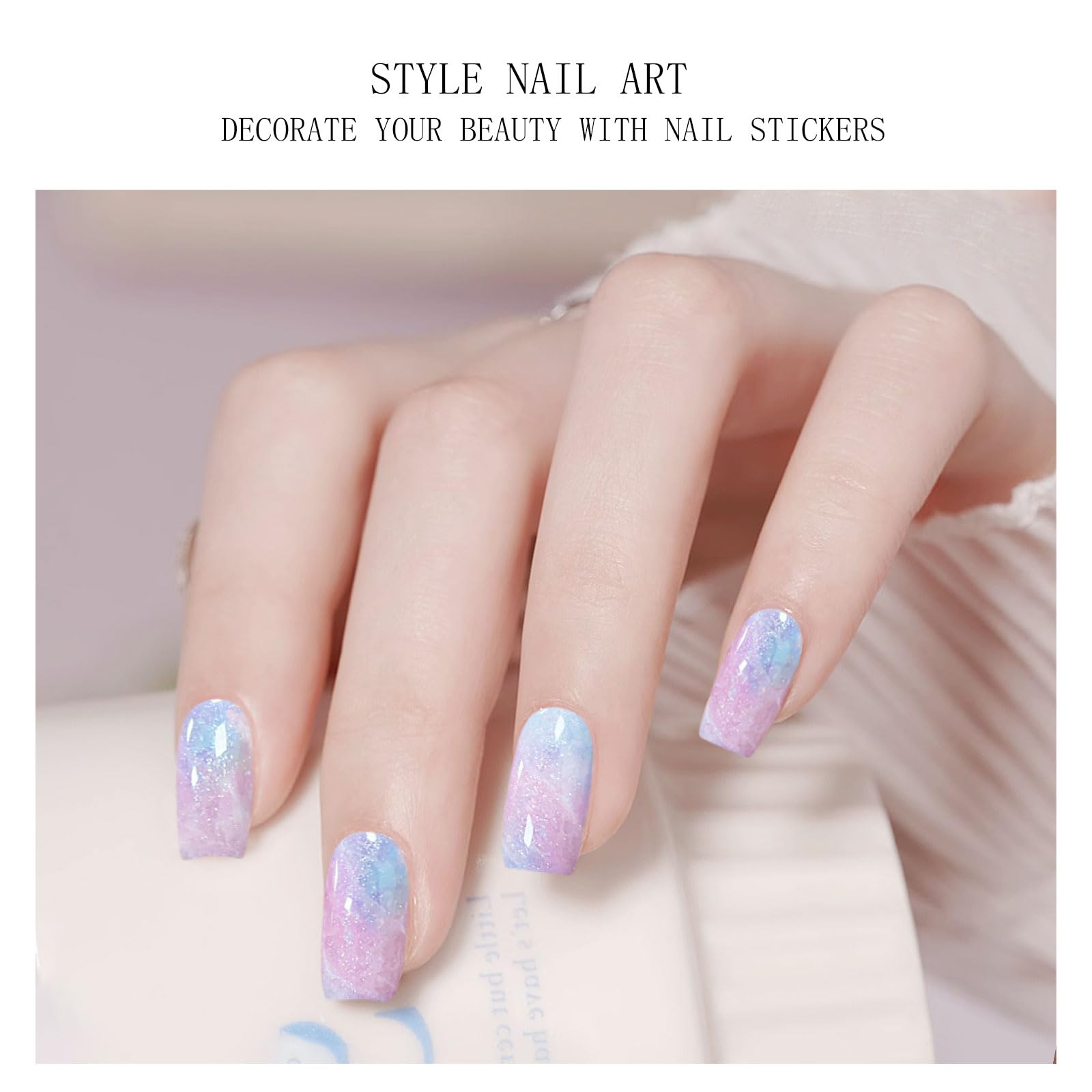 JMEOWIO Gel Nail Stickers Glitter Semi Cured Gel Nail Strips Wraps UV/LED Nails Art Design Decoration Accessories - Image 3