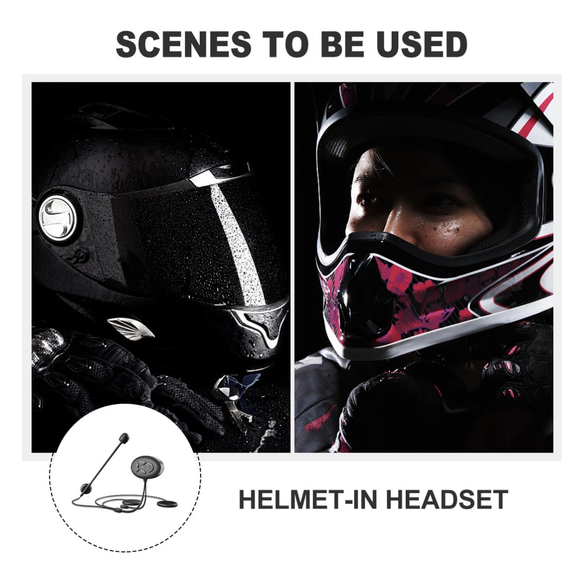 Auriculares para Casco de Motocicleta Recargables Reproducción Musical