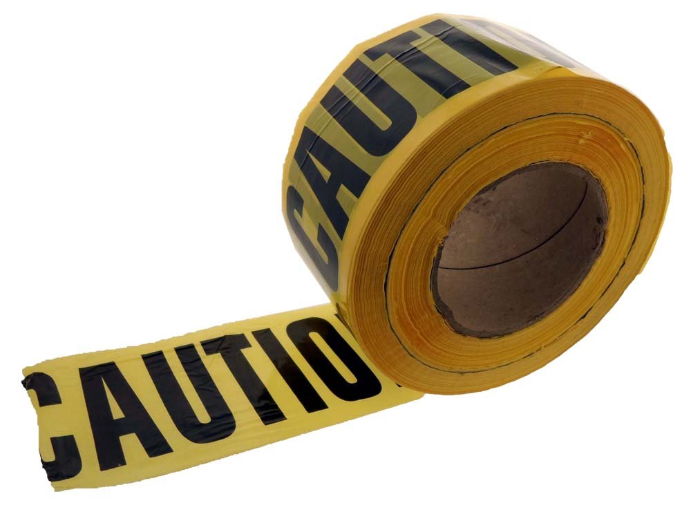 BRITEGUARD 1000 Foot Caution Tape | High Visibility Yellow with Black Lettering | Easy Setup & Removal | 3