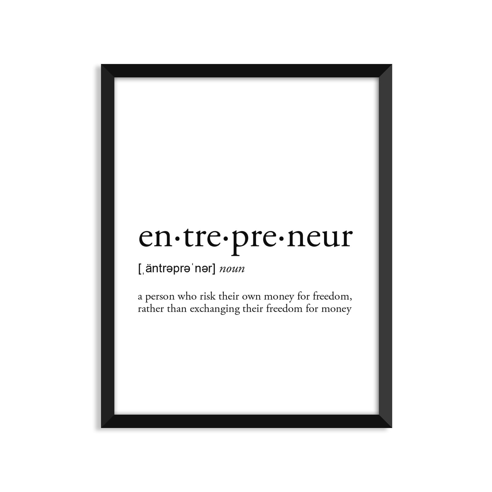Serif Design Studios Entrepreneur Definition - Unframed Art Print Poster Or Greeting Card