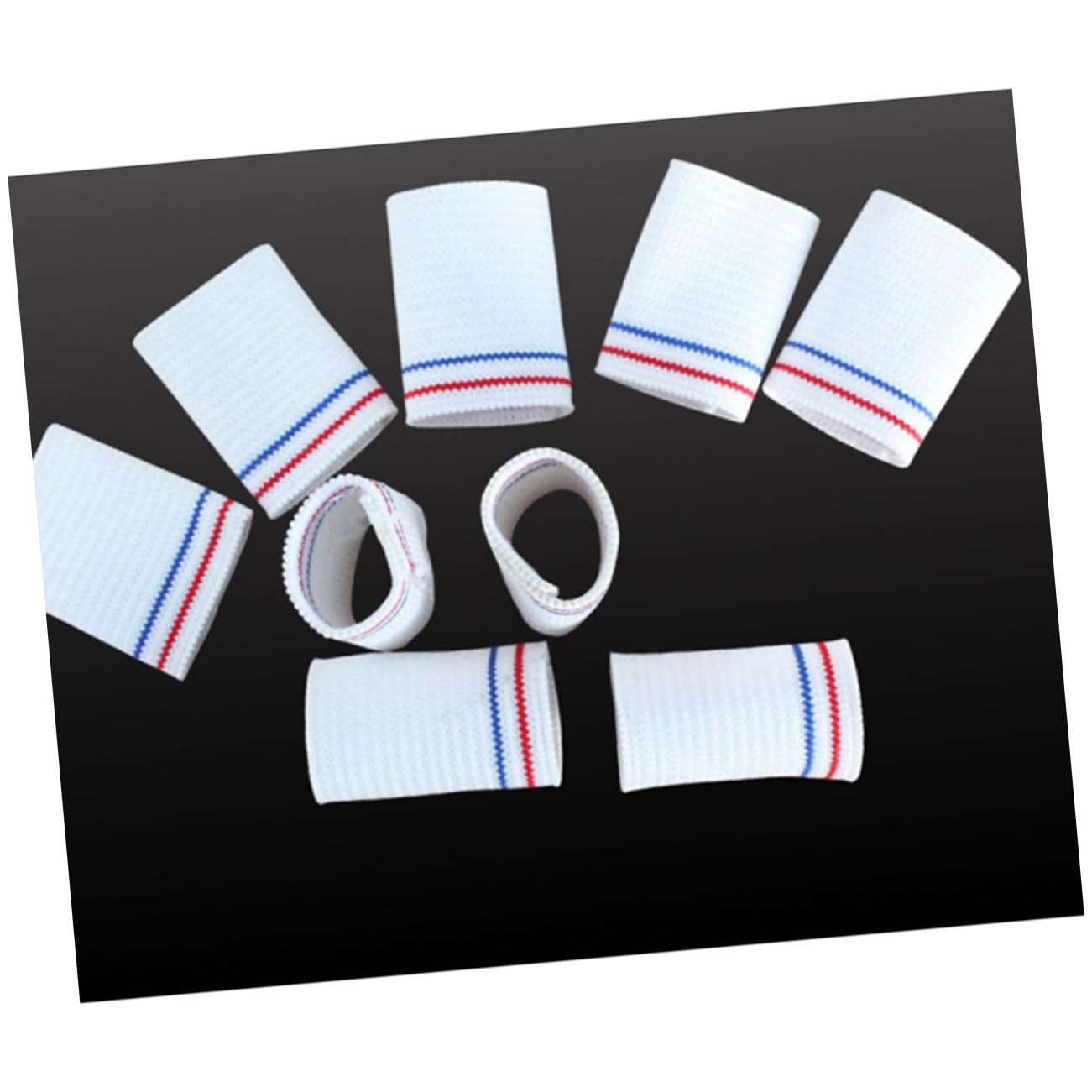 HOMOCONO Nylon Finger Protectors 20 Pack Basketball Volleyball Baseball Finger Guard Sports Braces Breathable Lightweight Medical Use Stripe