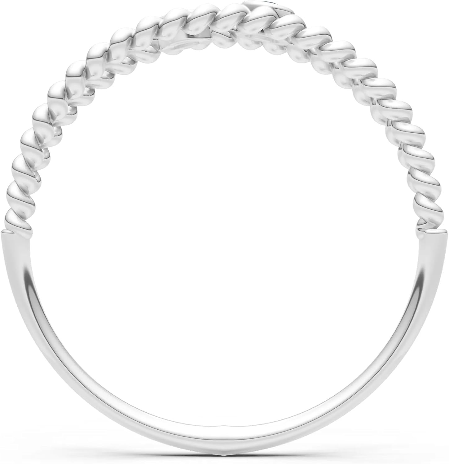 PEORA Round Cut London Blue Topaz Stackable Band Available in Solid 10K, 14K or 18K Ring – White, Yellow or Rose Gold