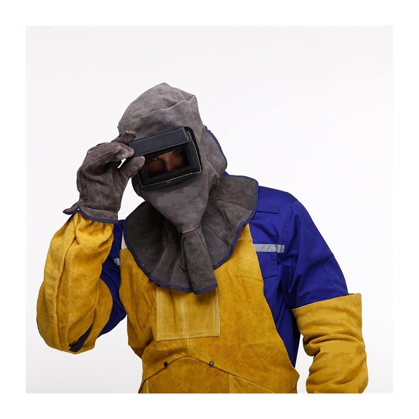 Máscara de casco soldadura cuero lente solar cubierta transpirable mascarilla protección seguridad for soldador(CKB-3001-YJP)
