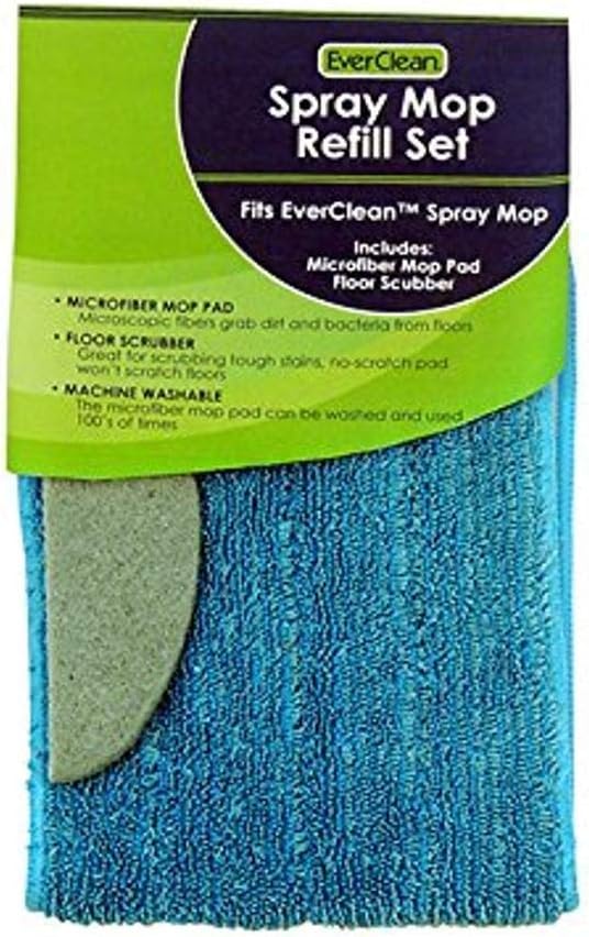 Everclean Microfiber Spray Mop Refill, for Microfiber Spray Mop 7180, Aqua (7181)