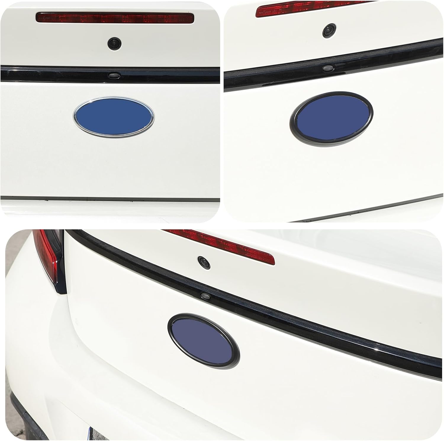 Front Rear Logo Emblems Trim Ring Cover Compatible with Subaru BRZ 2022-2025 Car Logo Trim Cover Ring ，Front Grille Rear Tailgate Emblem Surrounding Ring Decoration (Matte Black (Front + Rear))