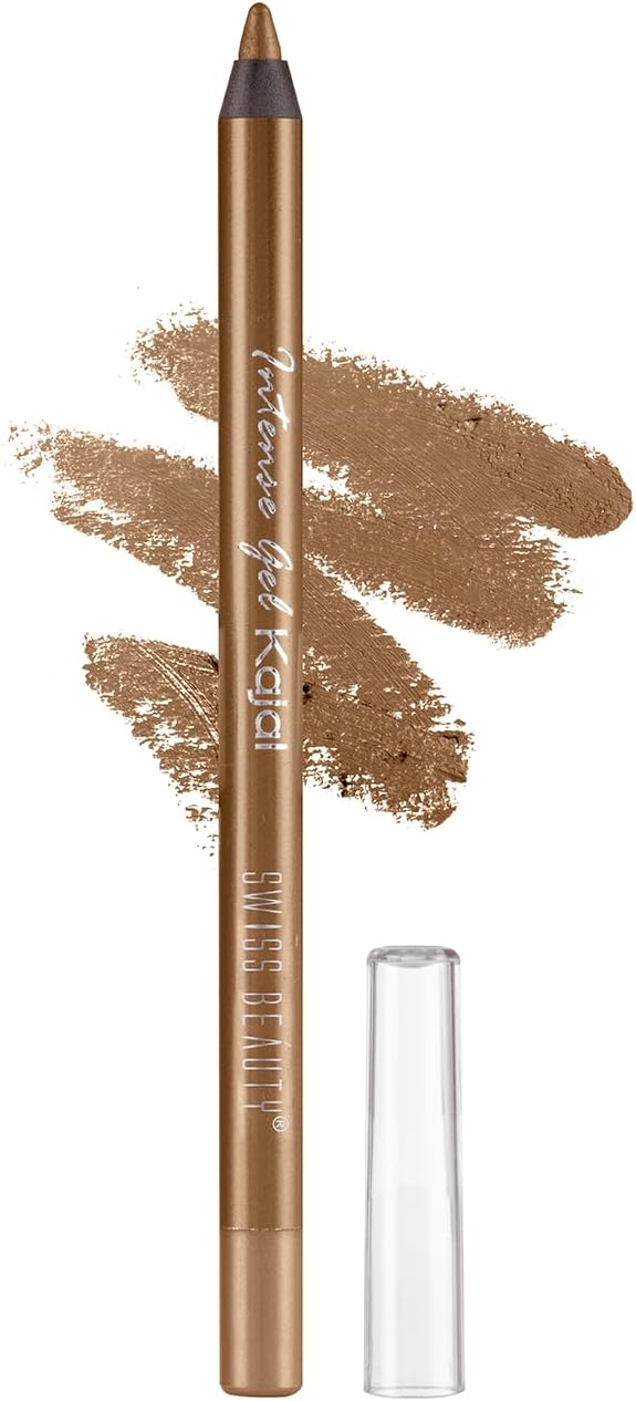 SWISS BEAUTY Intensegel Kajal Eyeliner, Eye Makeup, Matte Finish Bronze, 1.2G