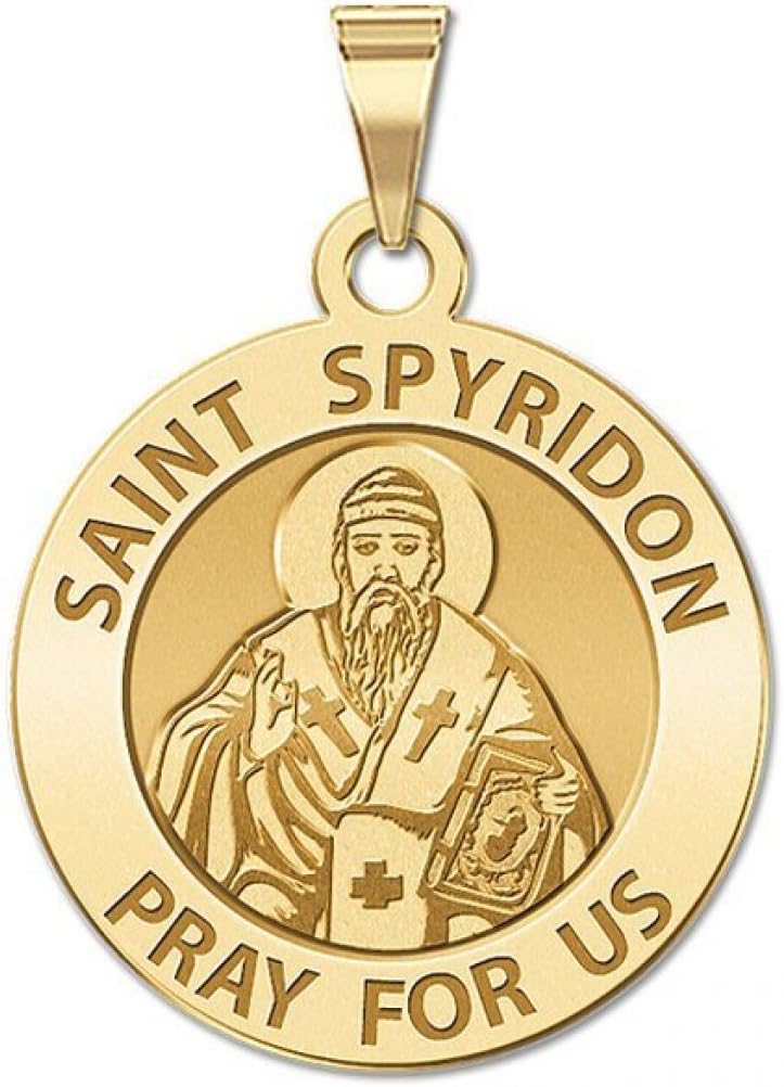 PicturesOnGold.com Saint Spyridon Religious Medal - 2/3 Inch Size of Dime, Sterling Silver - Image 2