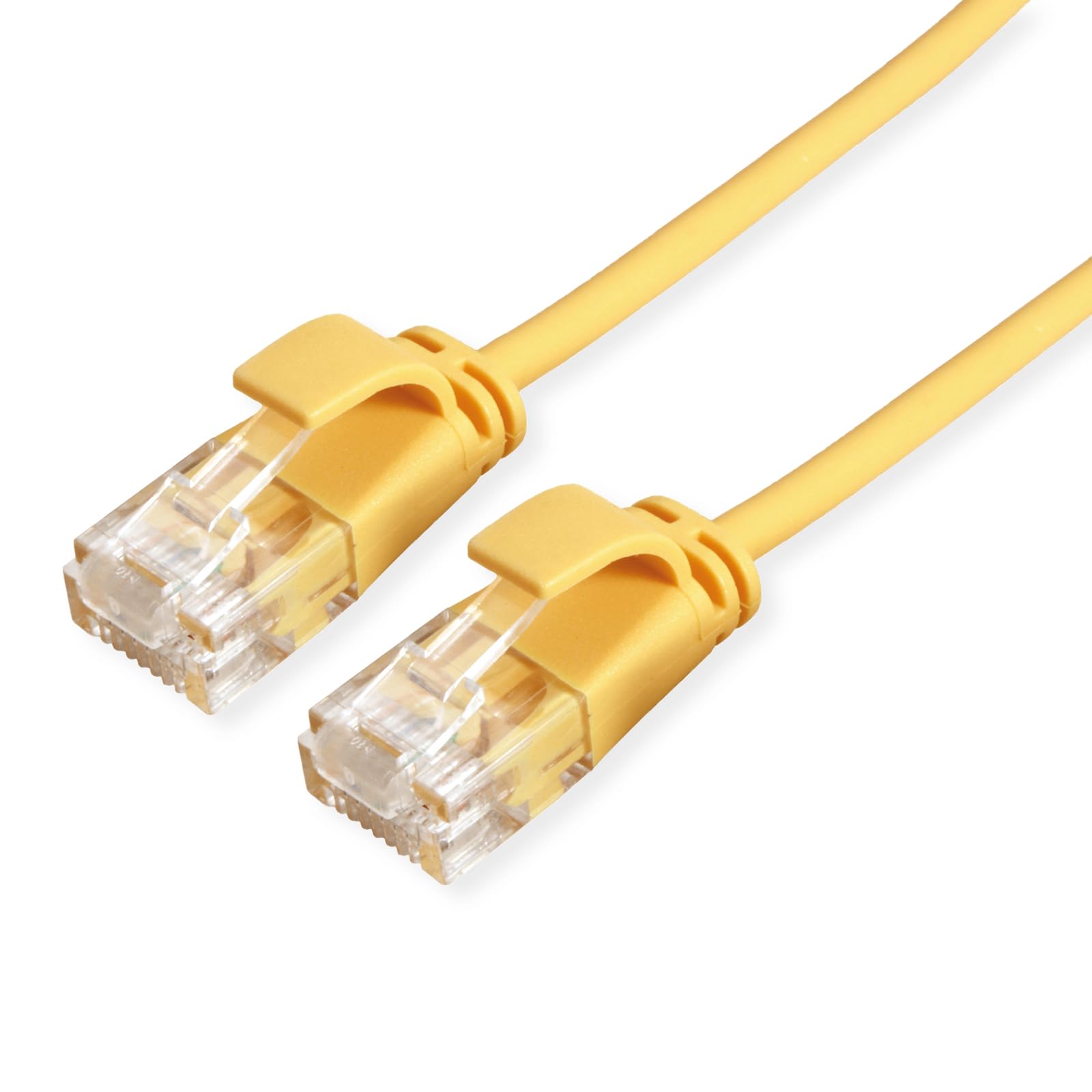 ROLINE GREEN UTP Patch Cable Cat.6A (Class EA), LSOH, Slim, Yellow, 0.15 m
