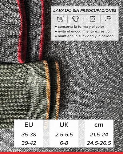 vitsocks Calcetines Senderismo Lana MERINO Antiampollas Mujer, Trekking Invierno Montaña, verde-gris, 35-38 - imagen 8