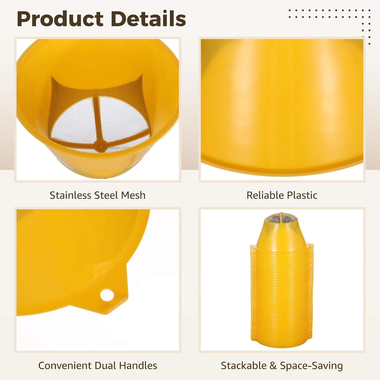 50 PCS Paint Filters Cone, 100 Mesh Stainless Steel Paint Strainer, Reusable Plastic Paint Filtering Tips, Cone-Shaped Paint Funnel Filter for Oil, Varnish, Resin, Sprayer Use
