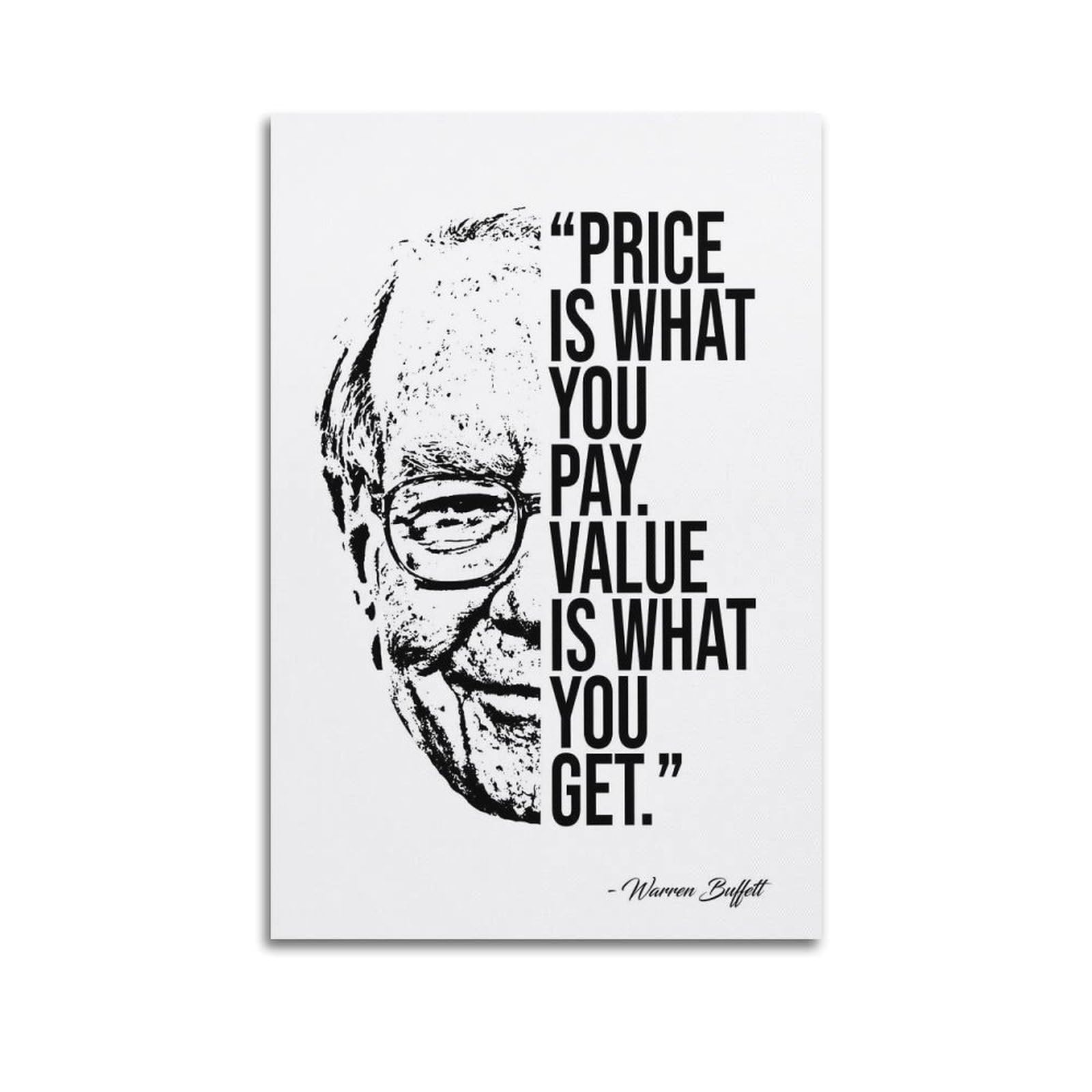 SUDANGDIANZI Warren Buffett Poster Office Motivational Quote Canvas Poster And Wall Art Modern Family Bedroom Gym Office Decor Gift 24x36inch(60x90cm) Unframe-style-1
