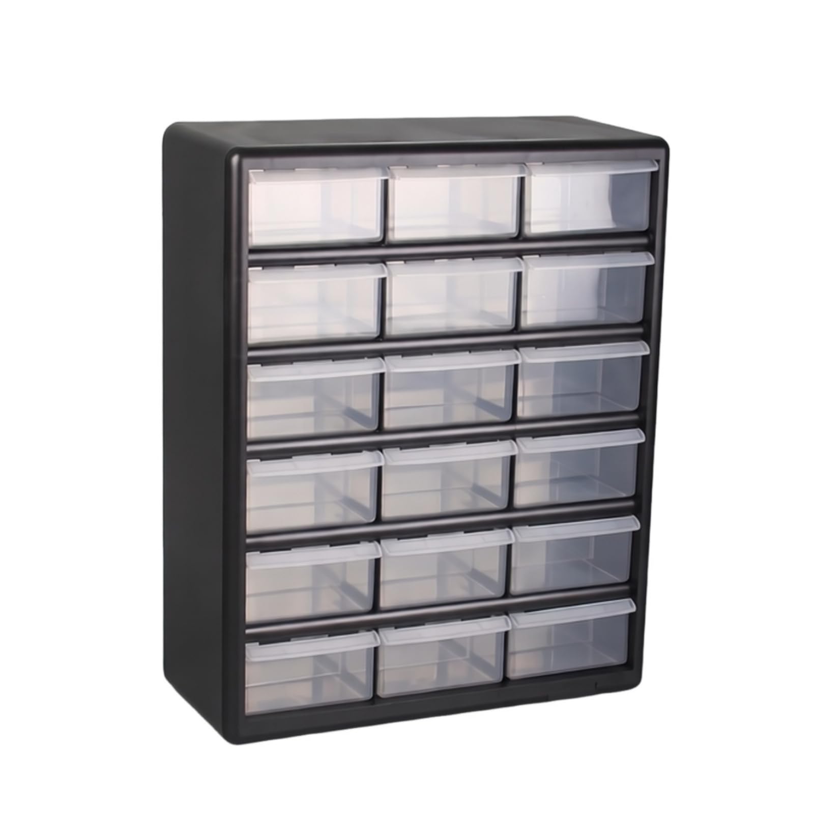 Organizzatore a Cassetti Cassetti Trasparenti Rettangolare Arredo Ufficio Mobili Contenitori Compatta, Nero