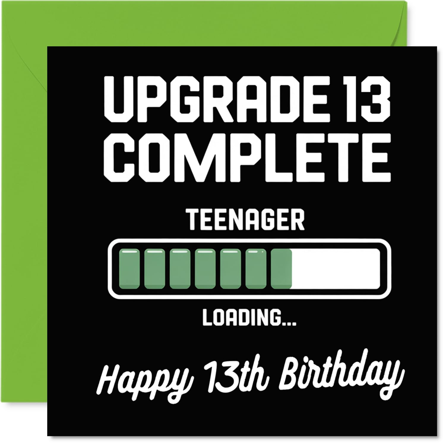 13th Birthday Cards for Boys Girls - Upgrade Loading - Happy Birthday Card for 13 Year Old Boy Girl Niece Son Brother Granddaughter, 145mm Bday Greeting Cards