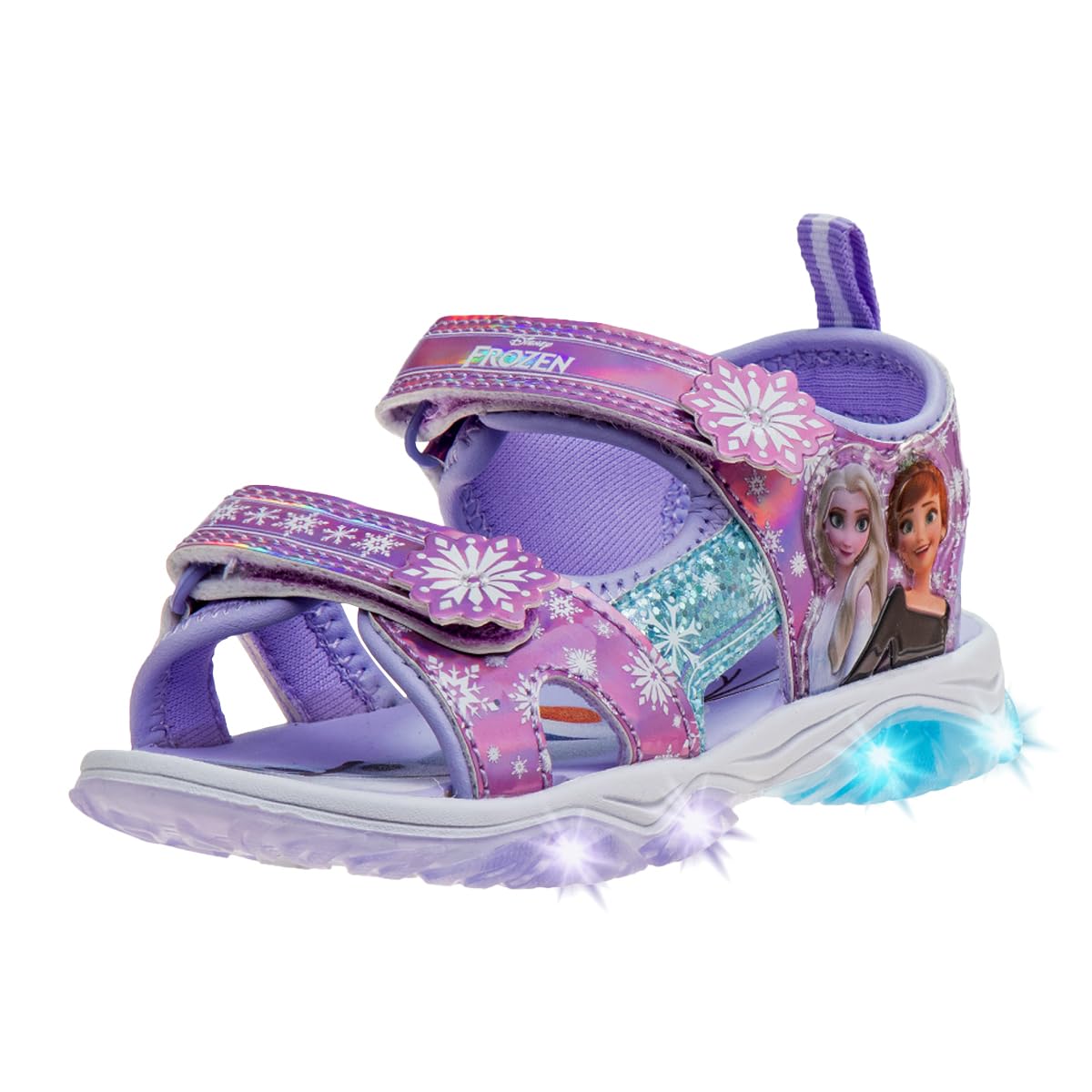 DisneyGirls Frozen LED Light Up Sandal - Outdoor Slipon Quick Dry Waterproof Shoe - (Toddler/Little Kid)