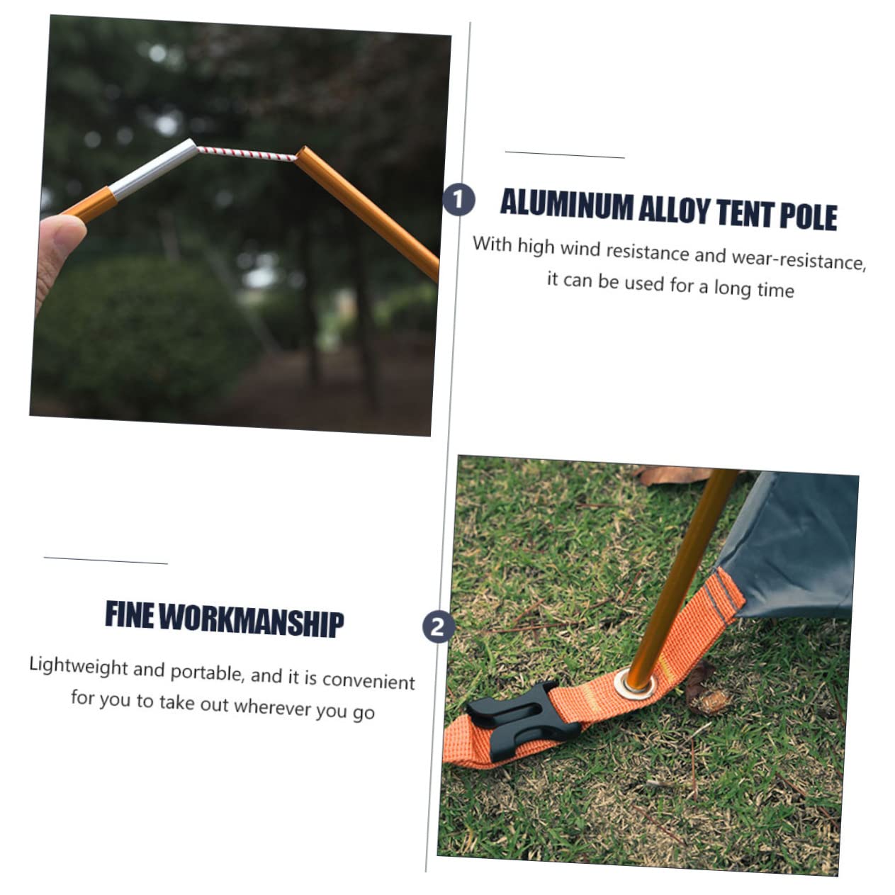 TOYANDONA Flexible Zeltstangen Aluminiumlegierung Tragbar und Leicht für Camping Wandern Zelt und Sonnensegel Wetterfest und Langlebig