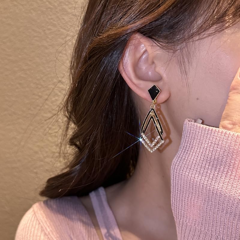 Women's Black Ear Clips Clip On Earrings Non Pierced Earrings for Brides, Bridesmaids, Prom and Wedding4