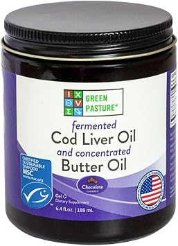 Green Pasture Butter Oil/Fermented Cod Liver Oil Blended Gel - 6.4 oz.- Chocolate