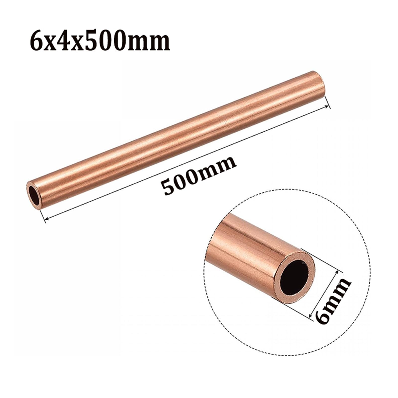 1 tubo di rame OD 2~20mm ID 1~18mm Lunghezza 100mm~500mm Tubo dritto Tubo metallico(500mm,OD 16 x ID 14mm)
