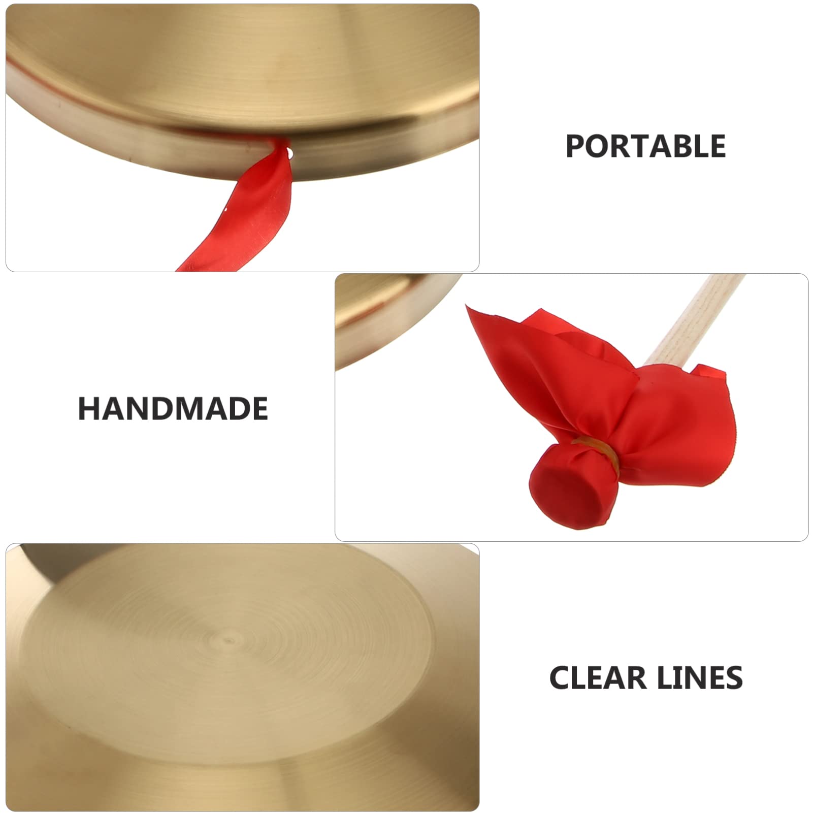 Generic Timbre chino tradicional con baqueta, 32 cm, de cobre, para casa, oficina
