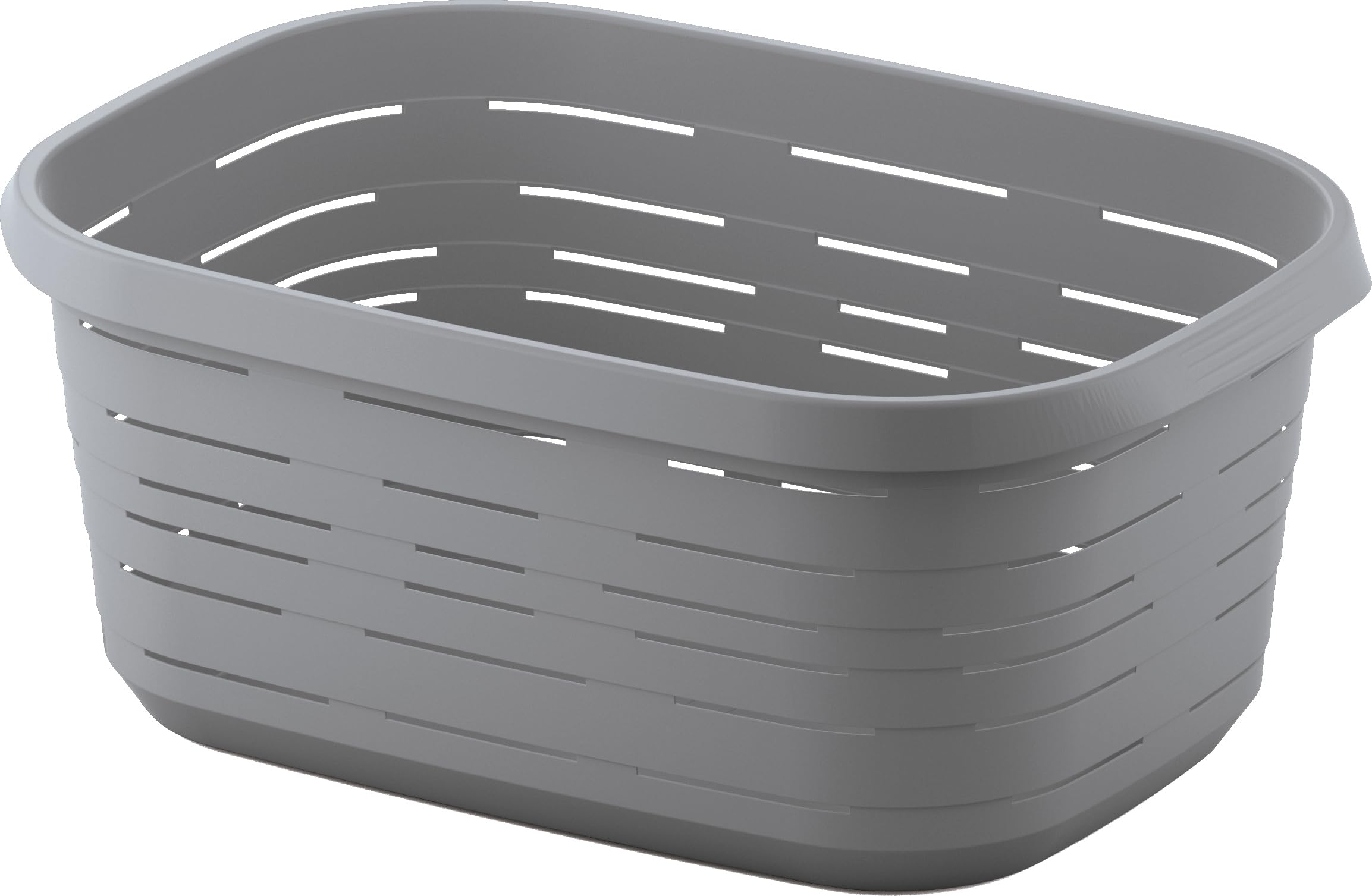 Panier à linge en plastique 48L – Coloris Gris – Fabriqué en France – Bac à linge rectangulaire avec poignées – 63 x 43,5 x 26 cm – Idéal buanderie, salle de bain - M home by Mazzei Mondex