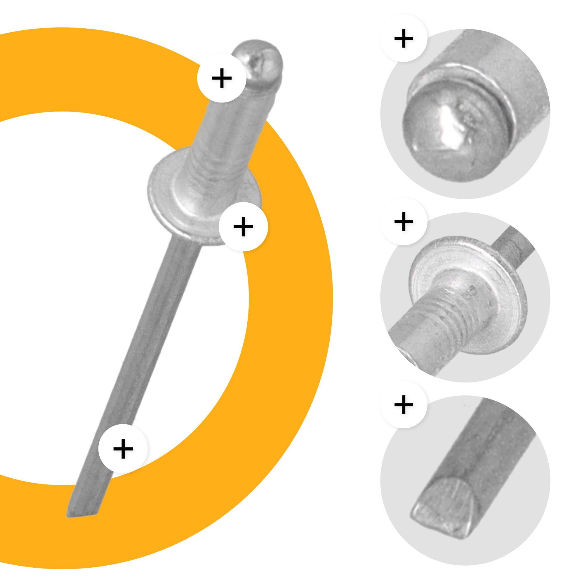250 Stück Blindnieten 4x8 Kupfer/Stahl Flachkopf 4,0 Kupfernieten