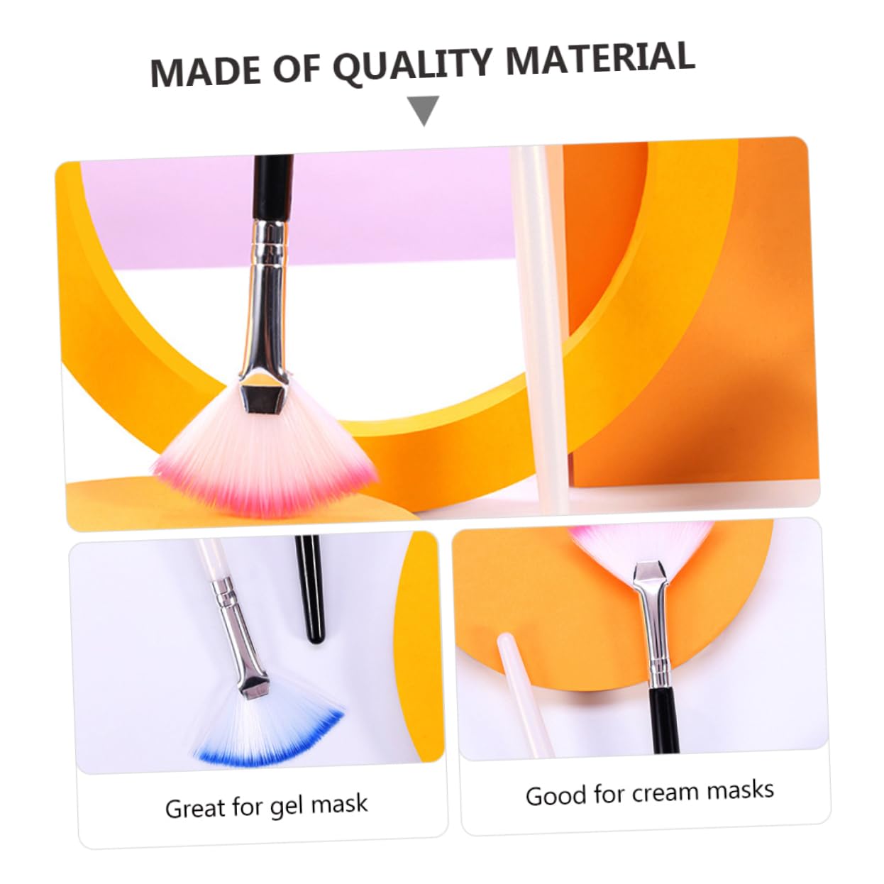 Baluue Face Beauty Tools 8pcs Fan Shaped Mask Brush Soft Fan Facial Mask Alicator for Eyes Nose White Black