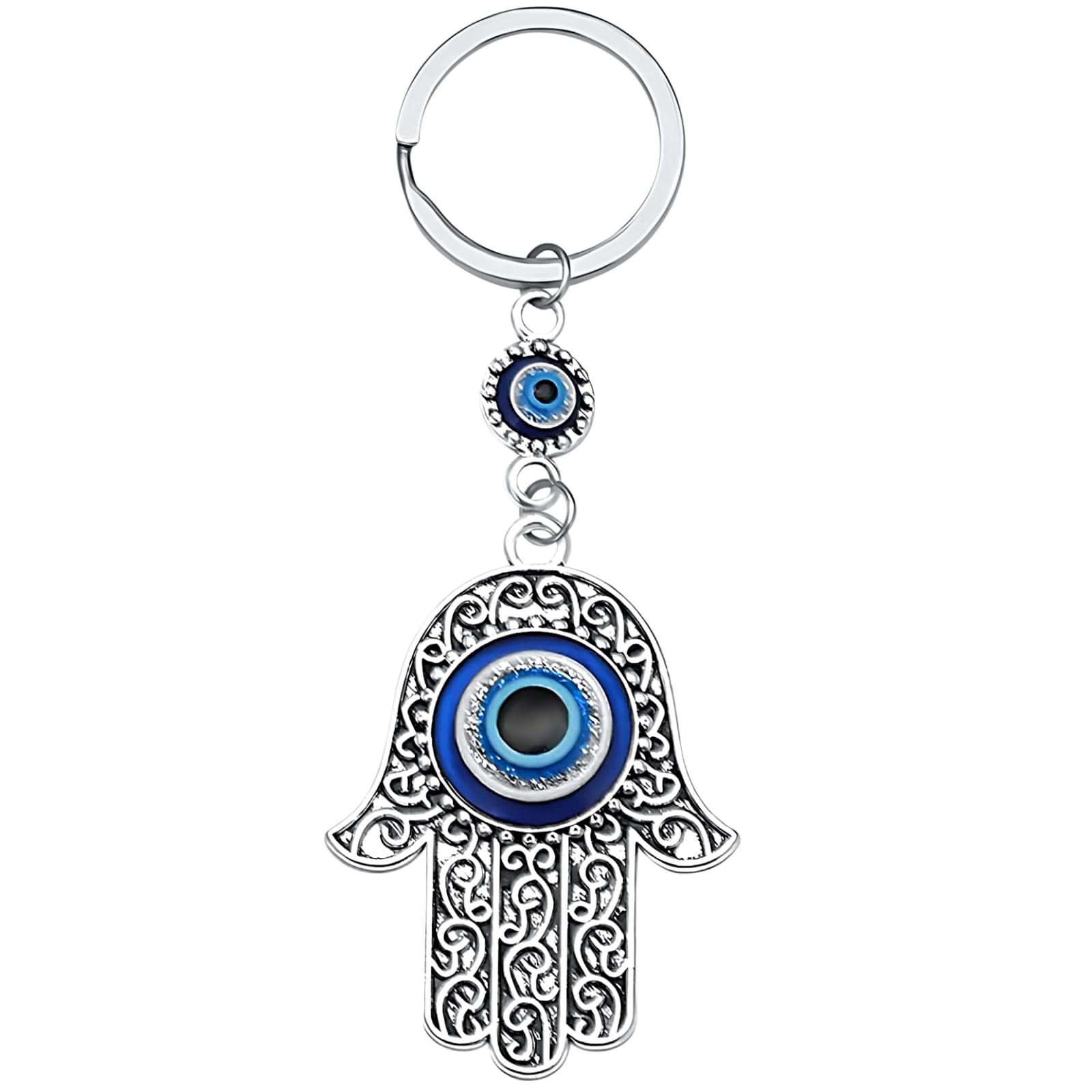MyfavoriteKMyfavoriteK Hamsa Hand Keychain Turkish Evil Eye Key Chain Good Luck Charms Hamsa Ornament for Car Protection Amulet