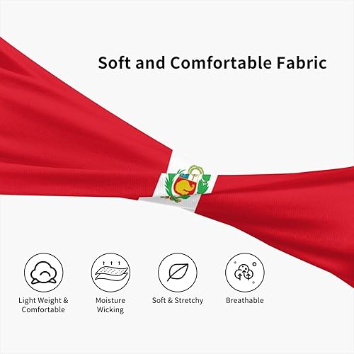 Miniatura 4 de Diademas deportivas con la bandera de Perú para hombres y mujeres, absorbe la humedad, diademas deportivas para correr, fitness, yoga, ciclismo,