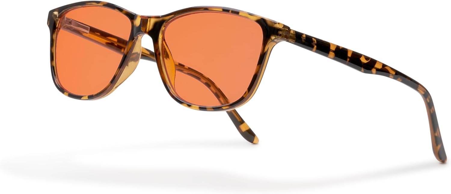 BRADDELL Women's FL-41 Rose Tinted Migraine Light Sensitivity Glasses for Fluorescent LED Glare, Photophobia and Eye Strain (MEDIUM SMALL)