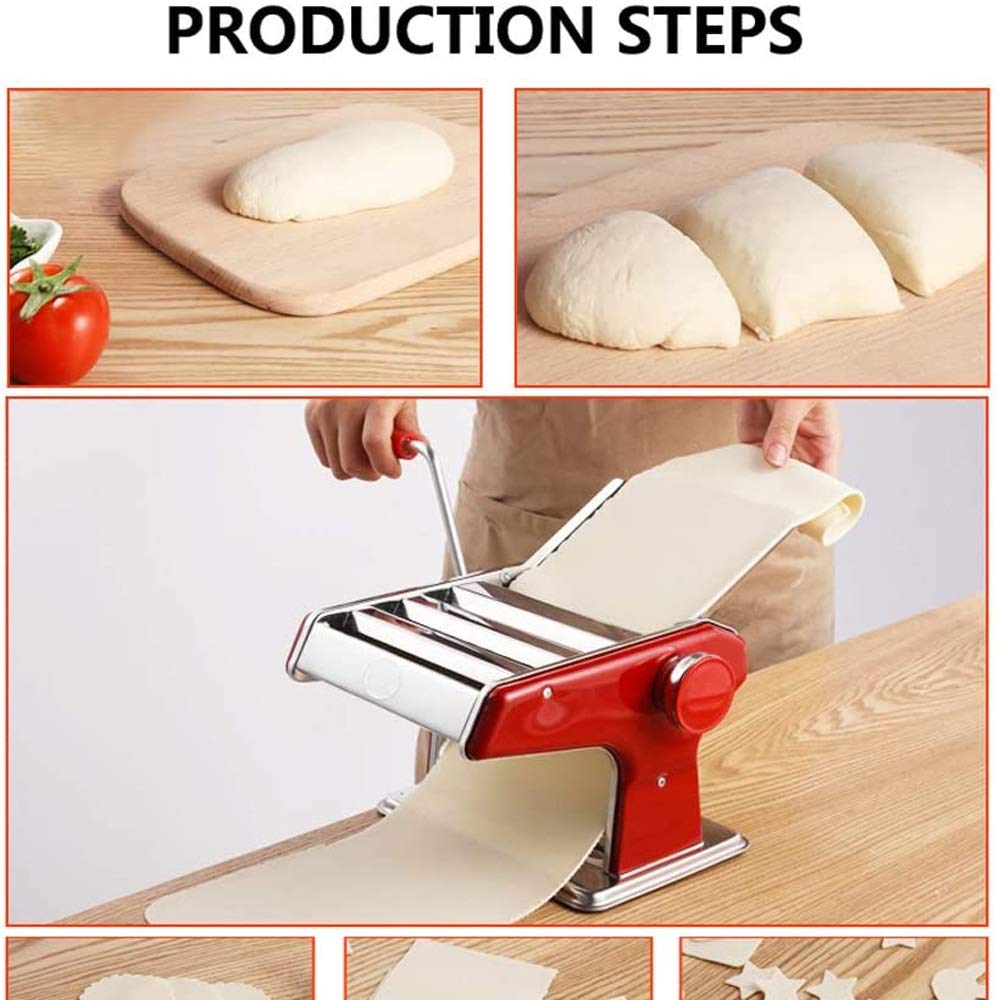 El Juego de Accesorios para Hacer Pasta se Adapta a batidoras de pie con Cortador Accesorio de Acero Inoxidable por máquina de Rodillo de Pasta Manual Engrosamiento de Engranajes Ajuste de
