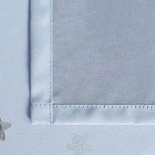 Image of BGment Nursery Curtains for Boys Bedroom, Star and Moon Blackout Curtains for Kids Room, Girls Thermal Insulated Room Darkening Window Curtains Drapes with Grommet 63 Inch Long, Spa Blue, 52 Wide