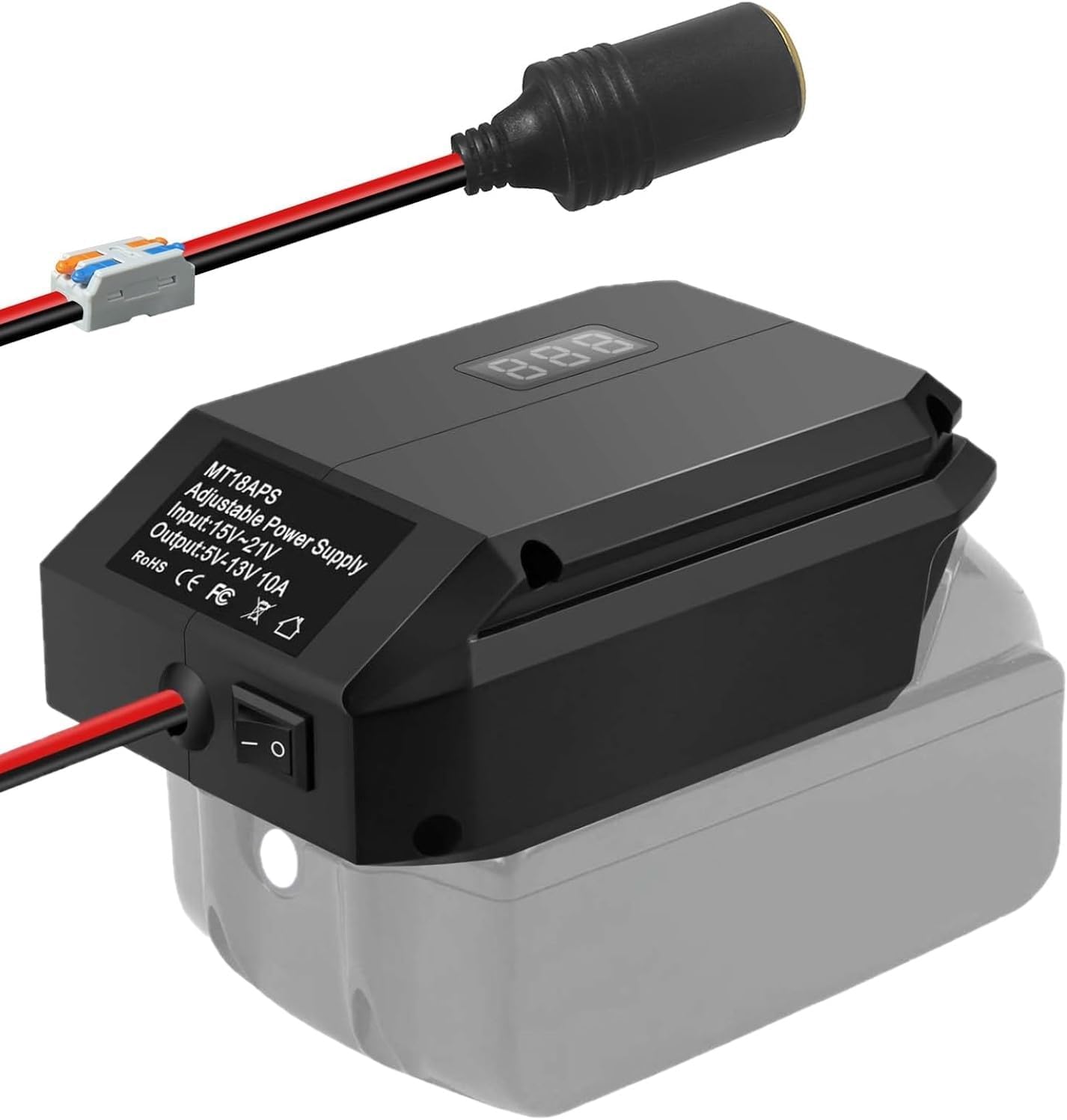 TPDLDC-DC 18V to 12V Voltage Converter for Einhell 18V Li-ion Battery Voltage Regulator 5V-13V Converter Voltage Stabiliser Voltage Limiter 18V Step-Down Step-up Buck Boost Volt Converter