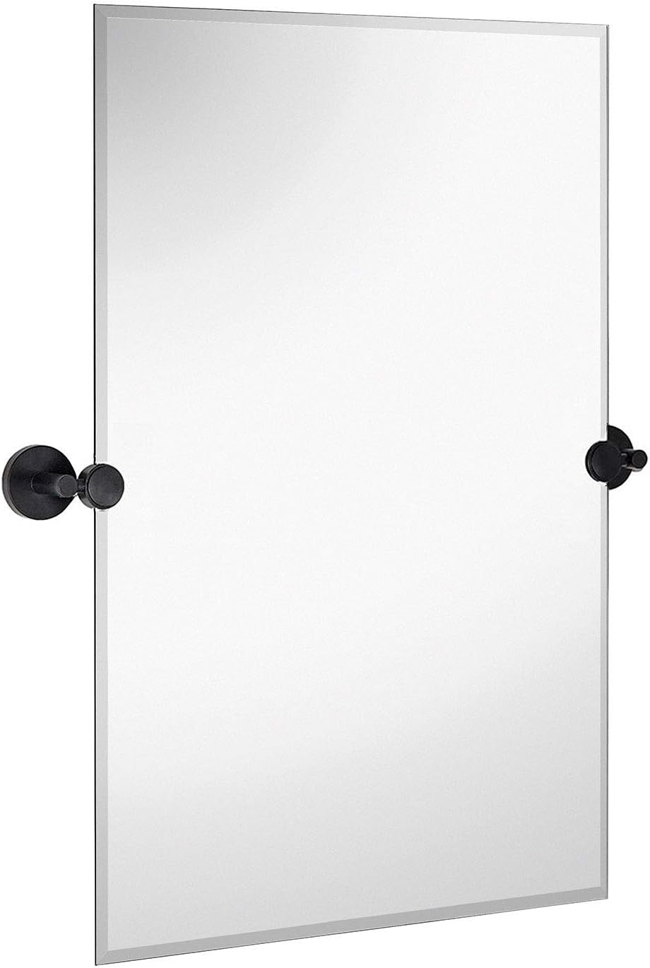 Hamilton Hills Large Rectangle Pivot Mirror with Polished