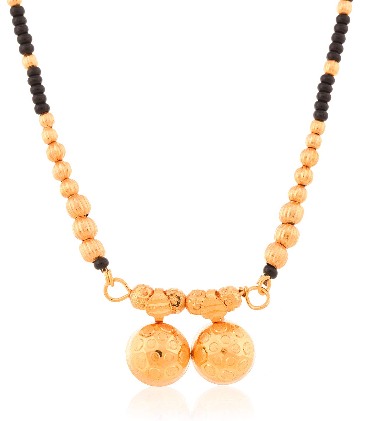 bhagya lakshmi Women's Alloy Pride Gold Plated Mangalsutra Necklace Pendant Black Bead Chain-picture-11