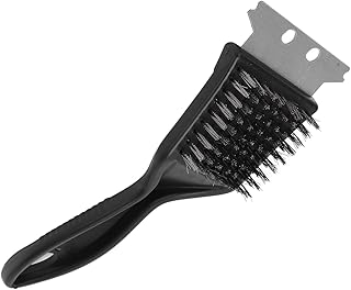 LIZEALUCKY Escova de limpeza de arame de metal para cozinha para churrasco, removedor de raspador, ferramentas 2 em 1 de limpeza de churrasco, escova de aço inoxidável para churrasco, grelha de arame de aço inoxidável, grelha de latão