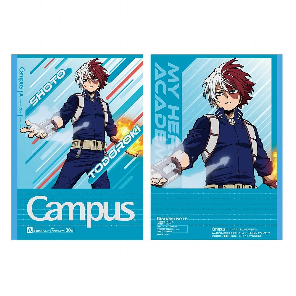 サンスター文具(Sun-Star Stationery) Showa 119590001 - Taccuino campus con scritta "My Hero Academia", confezione da 5