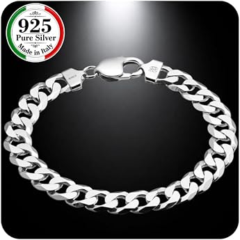 QUADRI Silber Armband Herren - Armb nder f r Herren - Panzerkette Armband