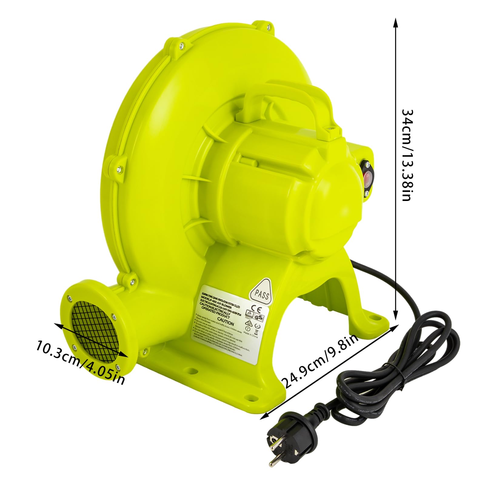 Souffleur Gonflable Électrique 250W / 370W - Pour Château Gonflable, Jouets - 2800 Tours/min - Pompe à Air Haute Pression