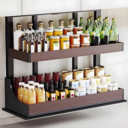 Smart Pull Down Shelf with Touch Switch - Anti-Collision Spice