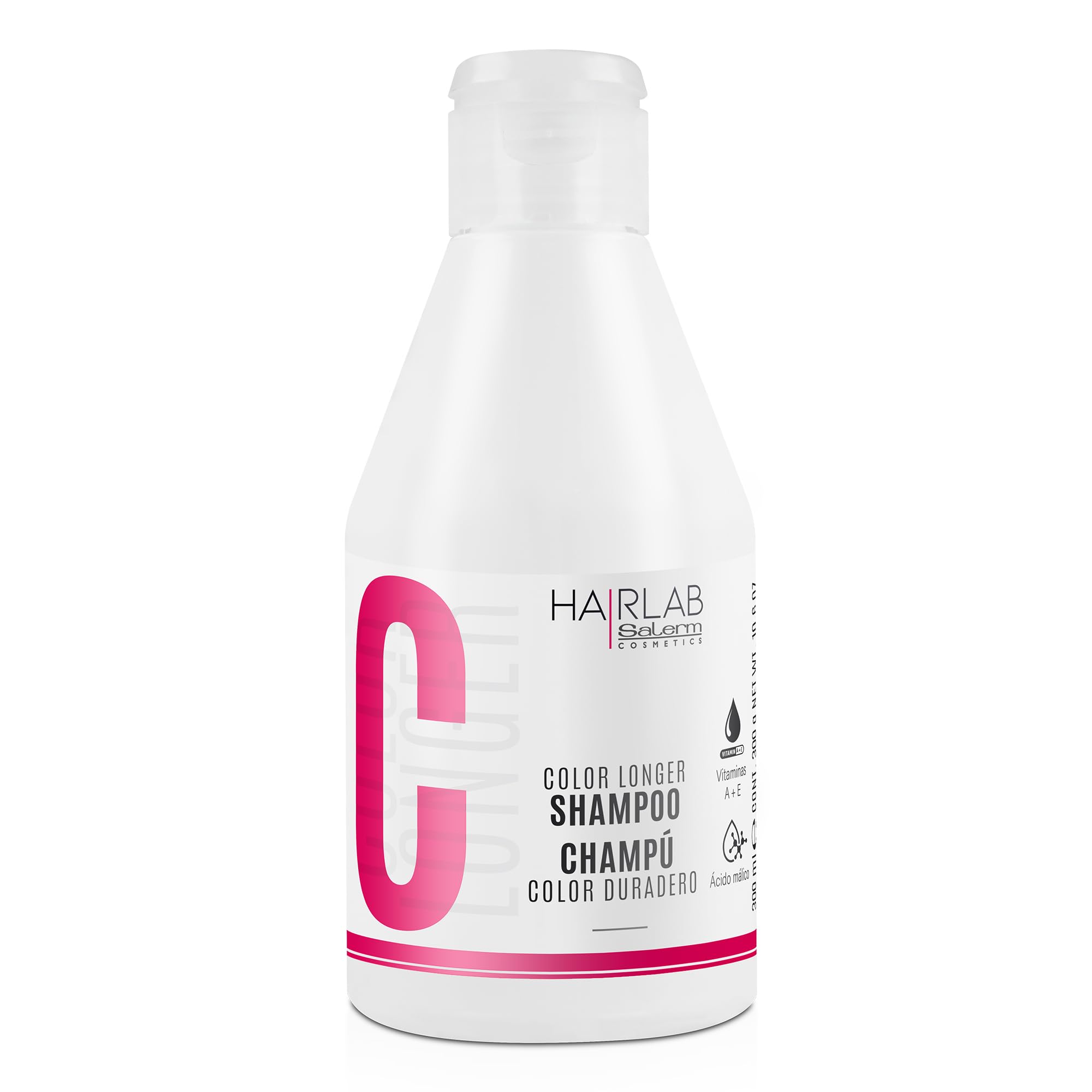 Salerm Shampoo for Dyed Bleached or Grey Hair, Color Longer Hair Lab Shampoo, 300ml, With Provitamin B5 and Vitamins A and E