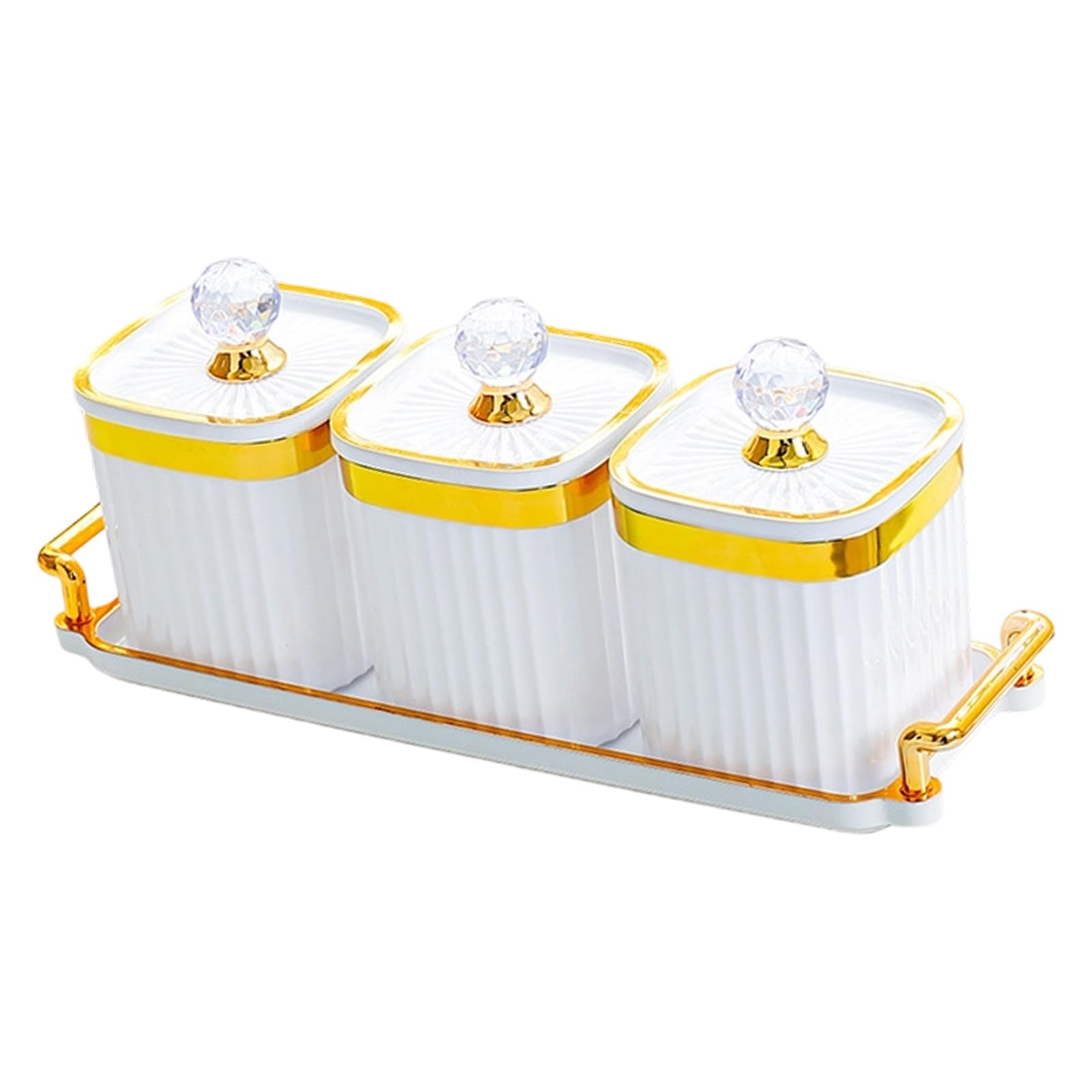 Xjdzineq Stackable Container with 3 Sections for Organizing Condiments and Small Items Square Treat Planner