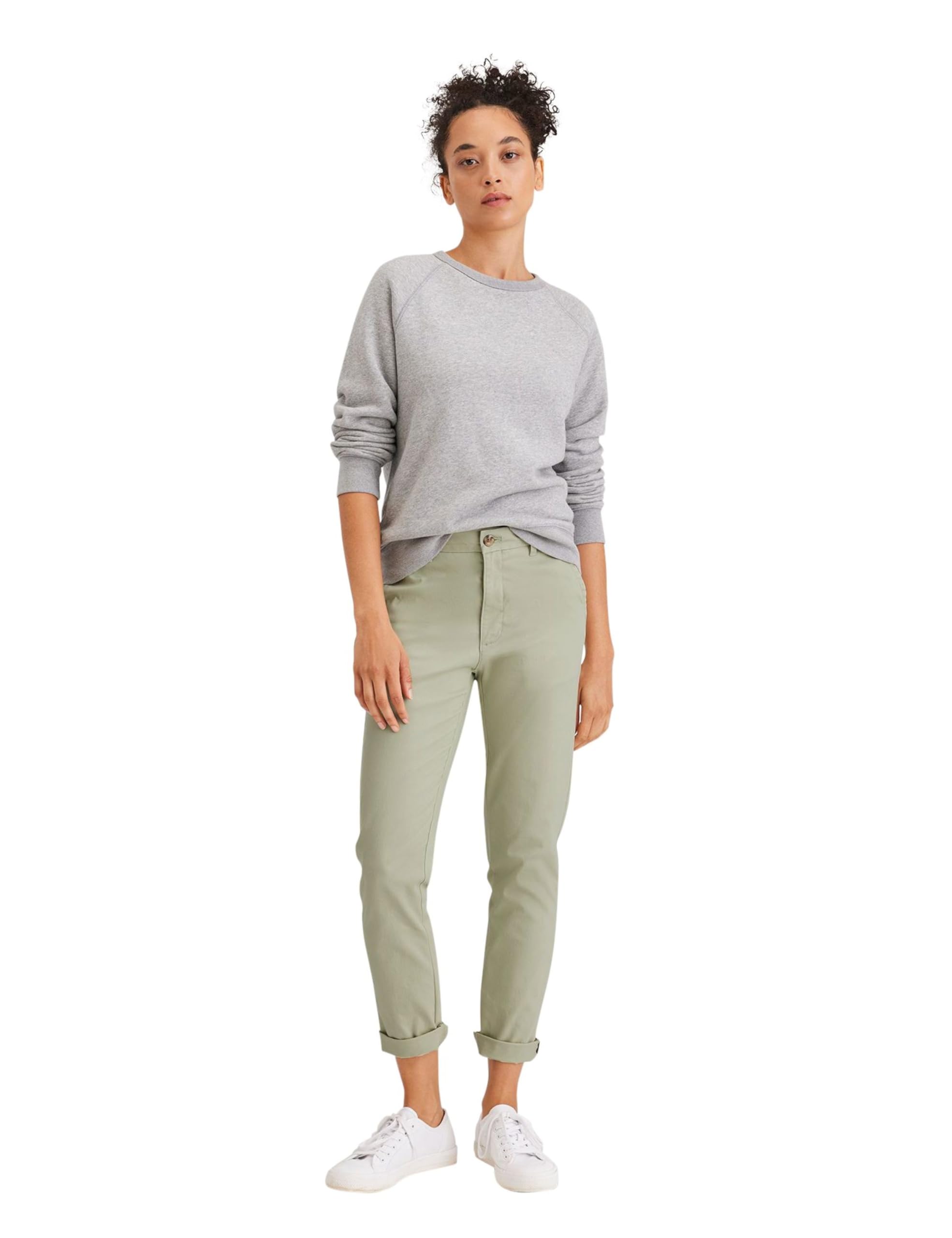 DOCKERS Women's Weekend Chino Slim Pants, LINT, 28W Long