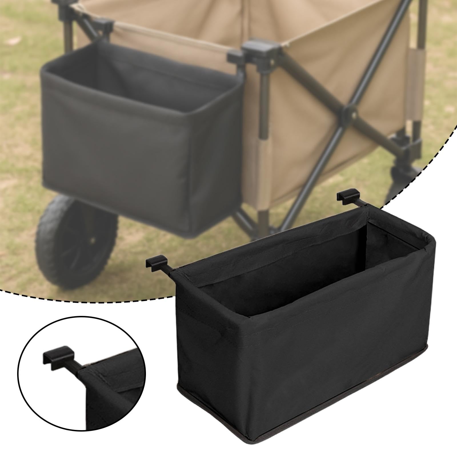 Hecktaschenaufsatz für Bollerwagen, Gartenwagenzubehör, Tragbare Wasserdichte Hecktasche Zur Aufbewahrung von Bollerwagen für Strand, Sport Und Einkau, Schwarz