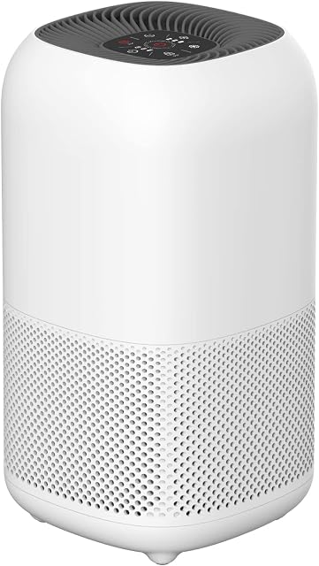 Amazon Basics Air Purifier, Covers up to 30 m2 (322 ft2) Room, With True HEPA & Advance Carbon Air Filters, CADR 250 m³/h, Removes 99.97% Pollen, Allergies, Dust, Smoke, Air Clean with timer, UK plug