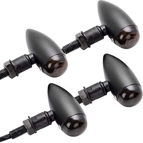 Paquete de 4 lentes de giro universales para motocicleta, color negro, intermitente, para Yamaha, Suzuki, Kawasaki, bicicleta personalizada,