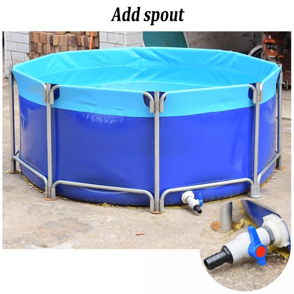 Piscina de metal sobre el suelo de PVC azul de 130 x 100 cm, ideal para diversión y relajación al aire libre, perfecto para el disfrute de niños y familiares